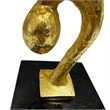 Bergamo Art Handmade Metal 12 inch Abstract Upside Down Person Sculpture in Gold