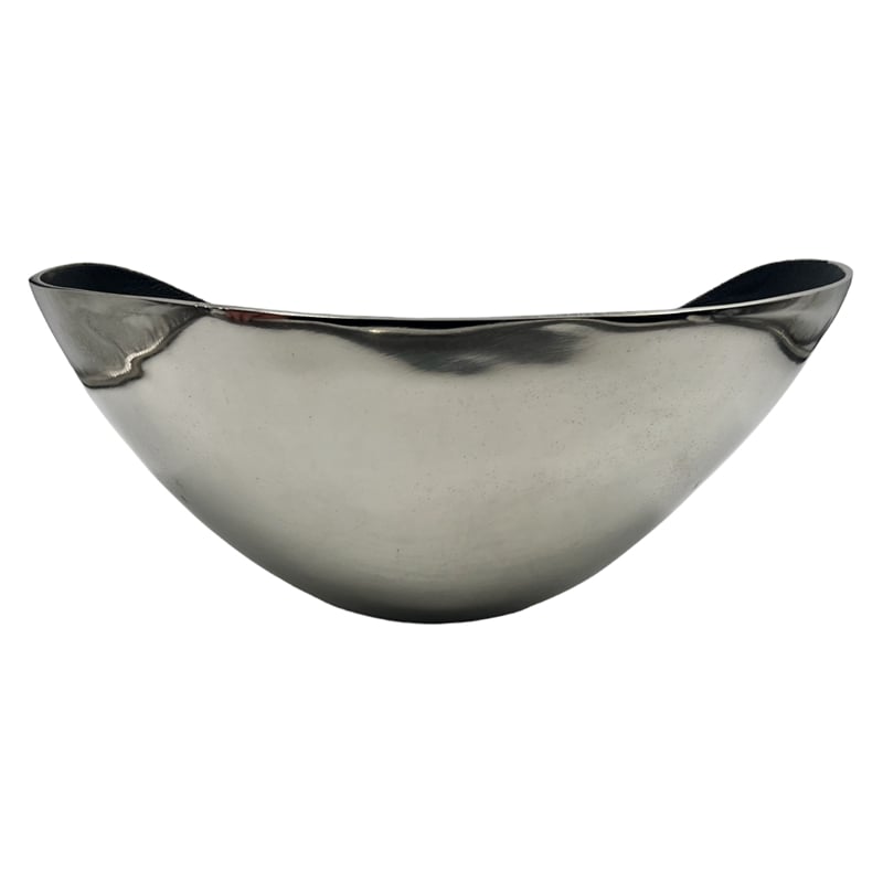 Bergamo Art 16 inch Decorative Handmade Aluminum Modern Bowl in Silver