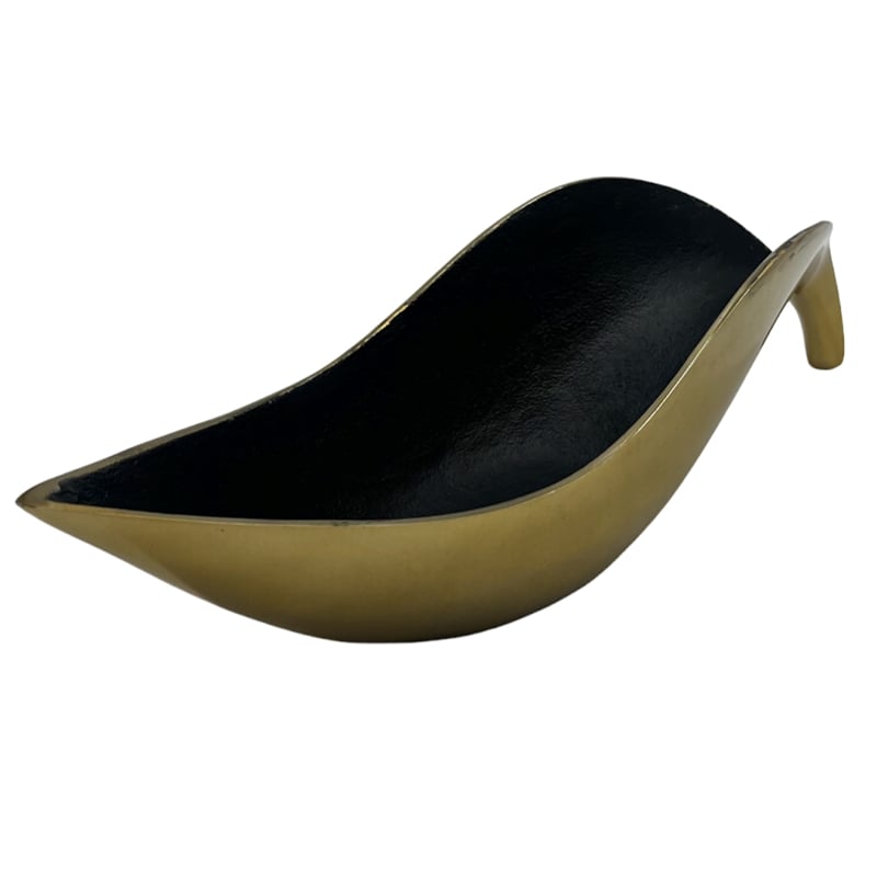 Bergamo Art 18 Inch Tall Decorative Handmade Aluminum Artistic Boat Bowl in Gold