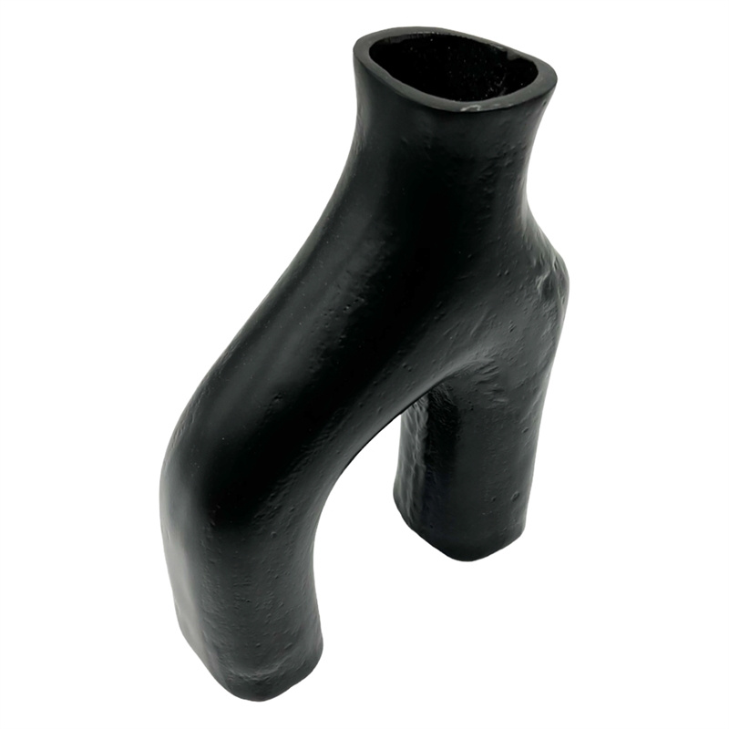Bergamo Art 10 Inch Decorative Handmade Aluminum Modern Flower Vase in Black