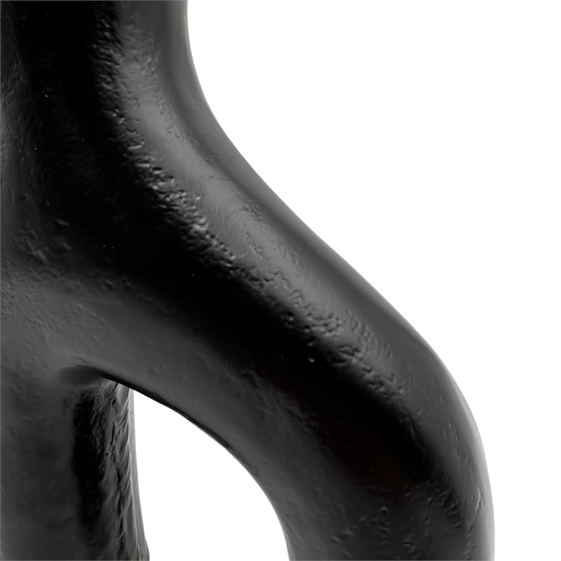Bergamo Art 10 Inch Decorative Handmade Aluminum Modern Flower Vase in Black