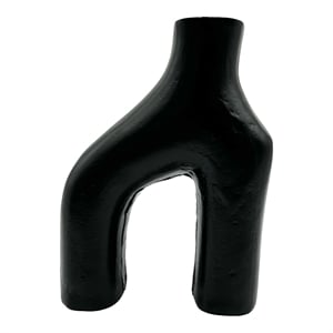 Bergamo Art 10 Inch Decorative Handmade Aluminum Modern Flower Vase in Black