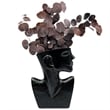 Bergamo Art 14.5 Inch Tall Decorative Handmade Aluminum Face Flower Vase