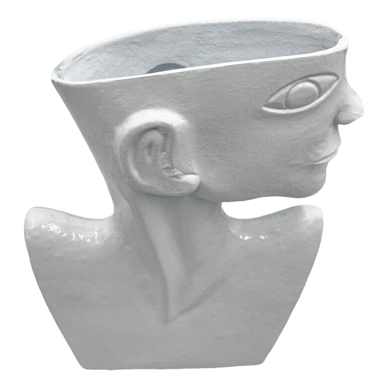 Bergamo Art 14.5 Inch Tall Decorative Handmade Aluminum Face Flower Vase
