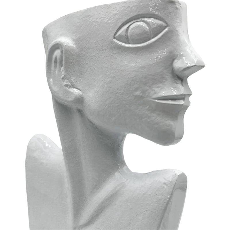 Bergamo Art 14.5 Inch Tall Decorative Handmade Aluminum Face Flower Vase
