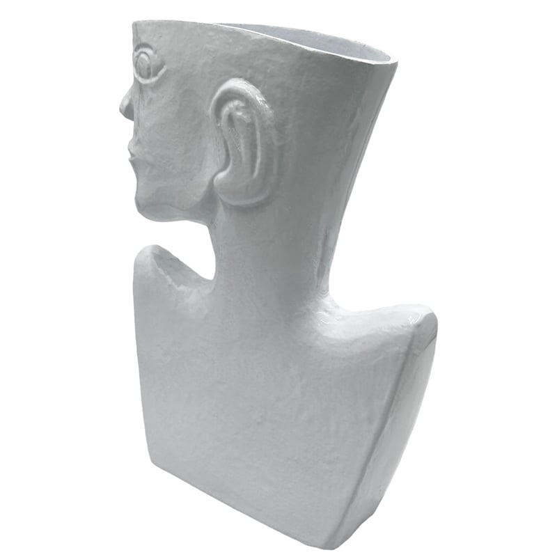 Bergamo Art 14.5 Inch Tall Decorative Handmade Aluminum Face Flower Vase
