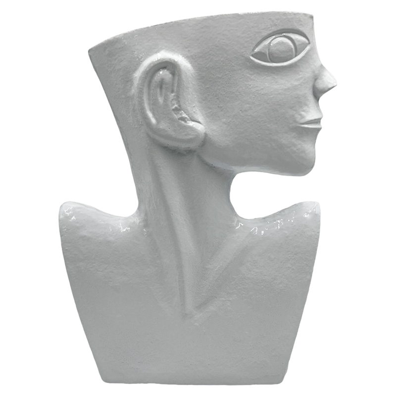 Bergamo Art 14.5 Inch Tall Decorative Handmade Aluminum Face Flower Vase