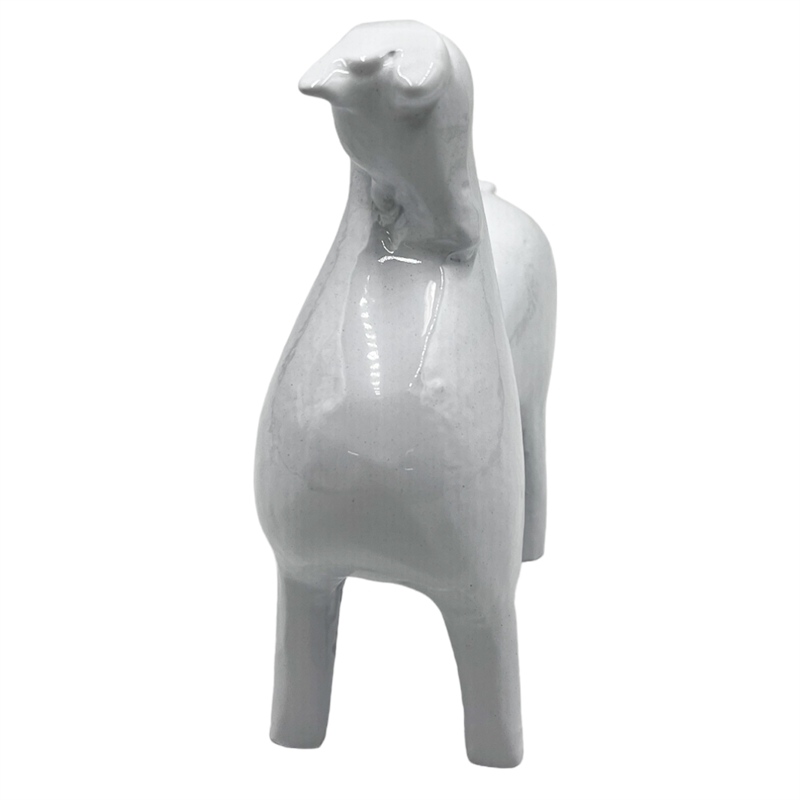 Bergamo Art Decorative Handmade Aluminum 7 inch Modern Horse Sculpture in White
