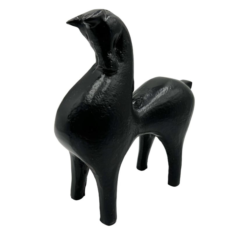 Bergamo Art Decorative Handmade Aluminum 7 inch Modern Horse Sculpture in Black