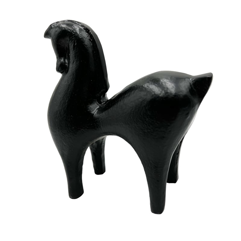 Bergamo Art Decorative Handmade Aluminum 7 inch Modern Horse Sculpture in Black