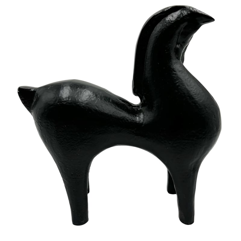 Bergamo Art Decorative Handmade Aluminum 7 inch Modern Horse Sculpture in Black