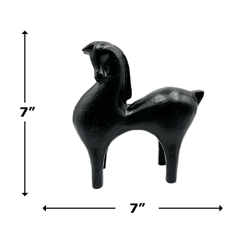 Bergamo Art Decorative Handmade Aluminum 7 inch Modern Horse Sculpture in Black