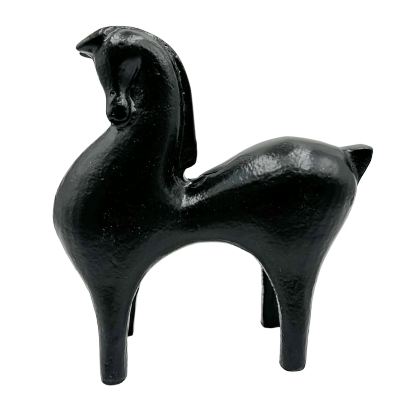 Bergamo Art Decorative Handmade Aluminum 7 inch Modern Horse Sculpture in Black