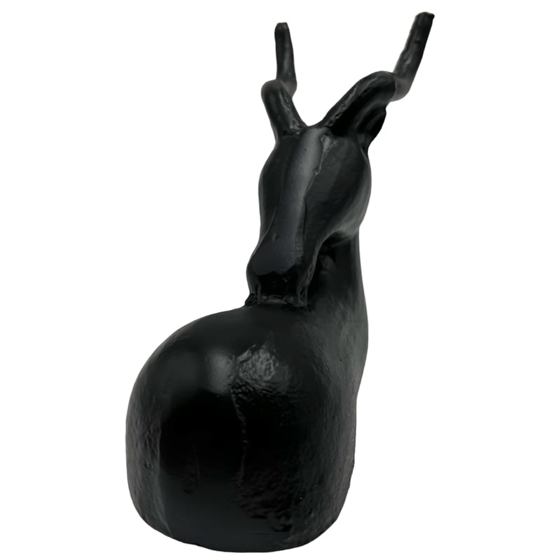 Bergamo Art Decorative Handmade Aluminum 9 inch Modern Deer Sculpture in Black