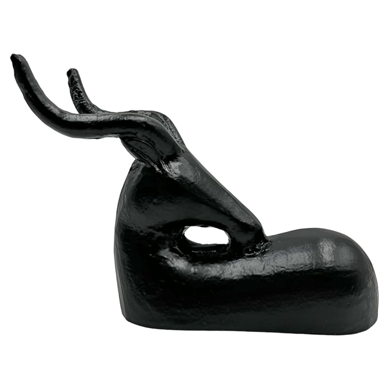 Bergamo Art Decorative Handmade Aluminum 9 inch Modern Deer Sculpture in Black