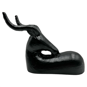 Bergamo Art Decorative Handmade Aluminum 9 inch Modern Deer Sculpture in Black