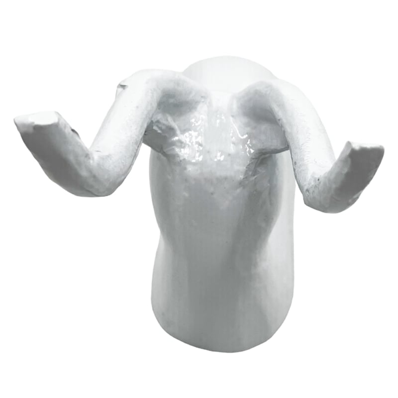 Bergamo Art Decorative Handmade Aluminum 9 inch Modern Deer Sculpture in White