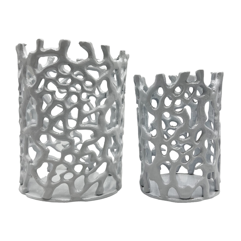 Bergamo Art Set of 2 Decorative Handmade Aluminum Modern Candle holder