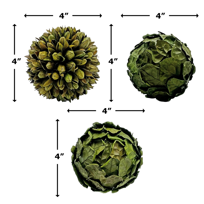 Bergamo Art Preserved PineCone and Oak Leaves Balls Bowl filler Decorative Orbs