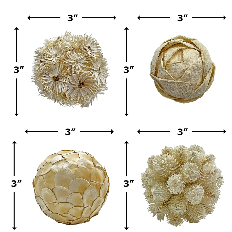 Bergamo Art Preserved Decorative Conifer and Pinecone Topiary Balls in White