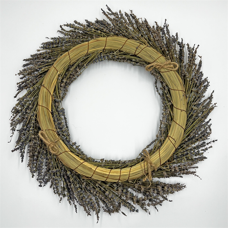 Bergamo Art Preserved Decorative Real Lavender Wreath in Purple