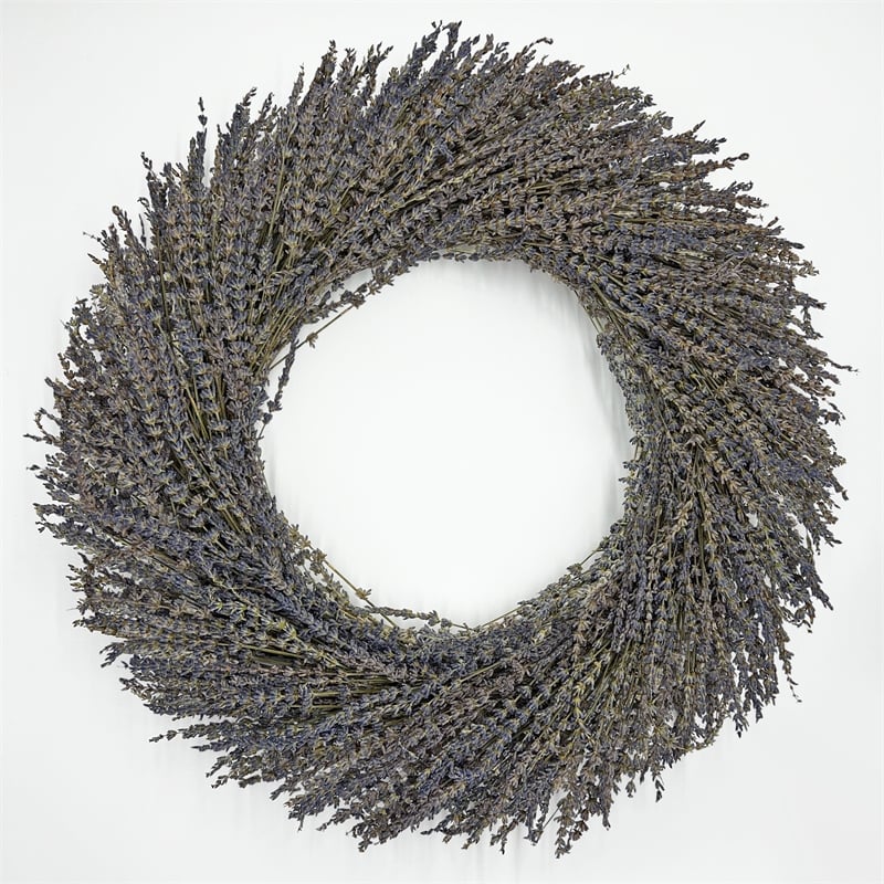 Bergamo Art Preserved Decorative Real Lavender Wreath in Purple