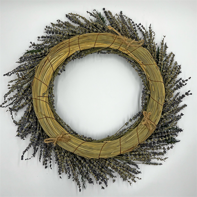 Bergamo Art Preserved Decorative Real Lavender Wreaths in Purple
