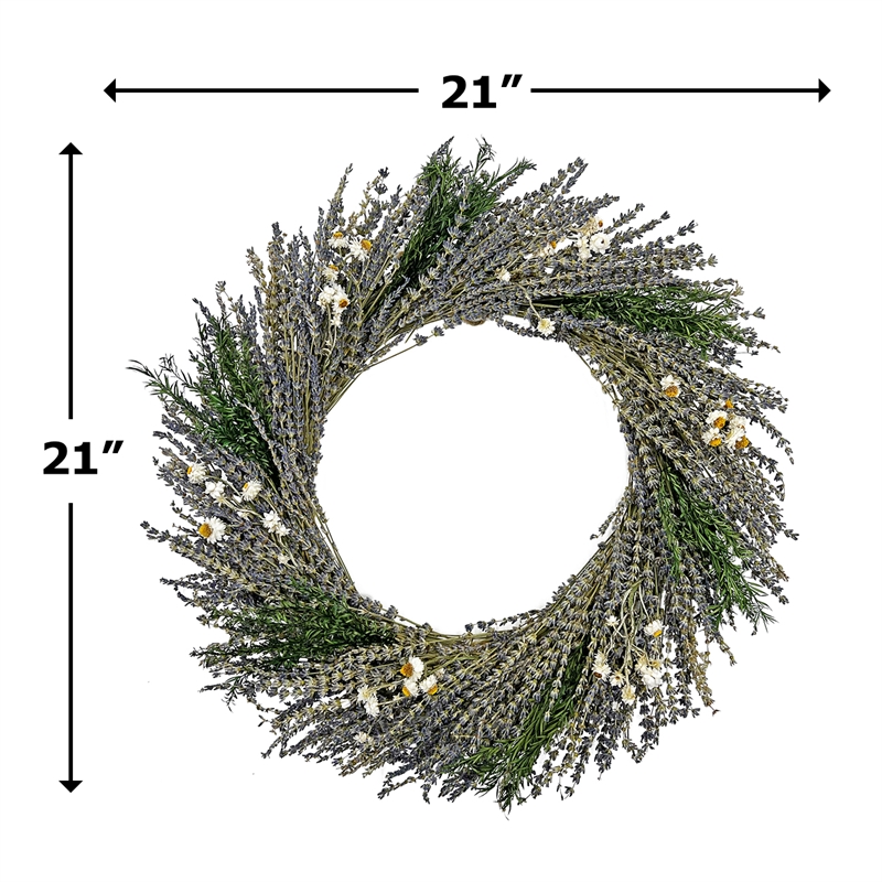 Bergamo Art Preserved Decorative Real Lavender Wreaths in Purple