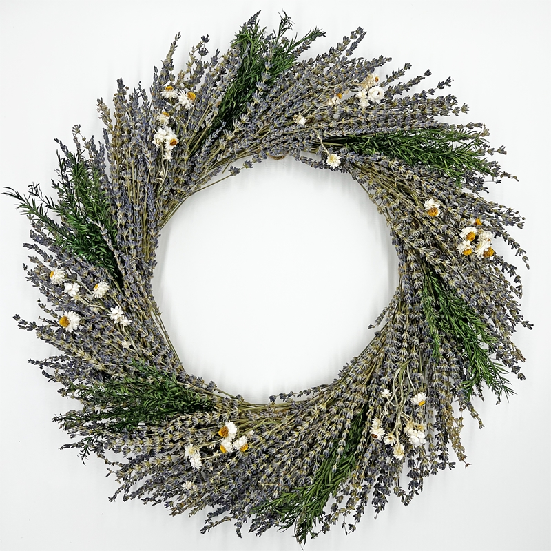 Bergamo Art Preserved Decorative Real Lavender Wreaths in Purple