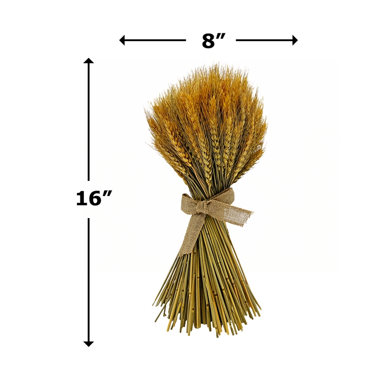 Bergamo Art Preserved Decorative Wheat Standing Topiary Plant in Gold