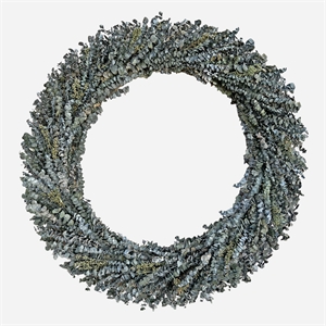 Bergamo Art 50&quot Preserved Decorative Real Eucalyptus Wreath in Green