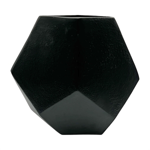 Bergamo Art 10&quot Tall Decorative Handmade Aluminum Diamond Flower Vase in Black