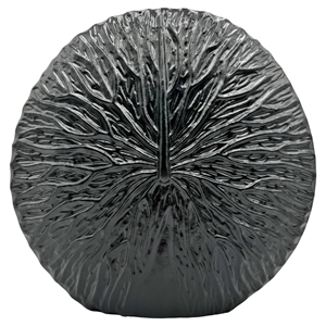 Bergamo Art 11&quot Decorative Handmade Aluminum Round Flower Vase in Black