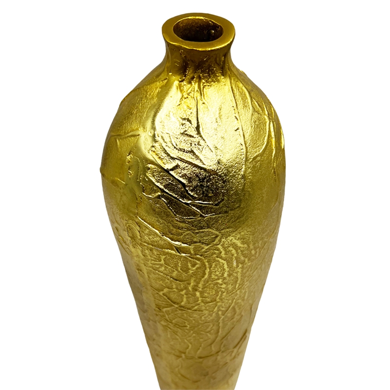 Bergamo Art 20 Inch Tall Decorative Handmade Aluminum Modern Flower Vase in Gold
