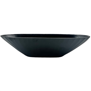 Bergamo Art 16 Inch Wide Decorative Handmade Aluminum Modern Oval Bowl in Black