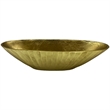 Bergamo Art 16 Inch Wide Decorative Handmade Aluminum Modern Oval Bowl in Gold