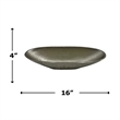 Bergamo Art 16 Inch Wide Decorative Handmade Aluminum Modern Oval Bowl in Nickel
