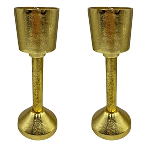 Bergamo Art 11&quot Decorative Handmade Aluminum Modern Candle holder Set of 2