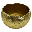 Bergamo Art 9 Inch Wide Decorative Handmade Aluminum Round Bowl in Gold