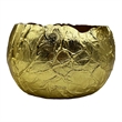 Bergamo Art 9 Inch Wide Decorative Handmade Aluminum Round Bowl in Gold