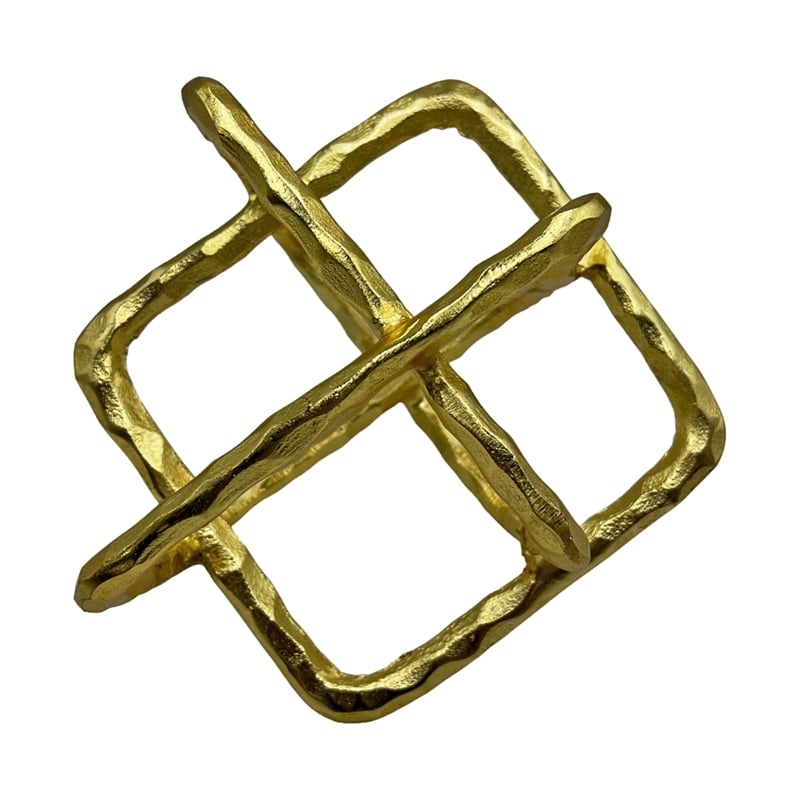 Bergamo Art 9 inch Decorative Handmade Aluminum Square Sculpture in Gold