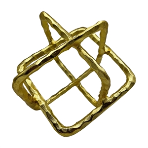 Bergamo Art 9 inch Decorative Handmade Aluminum Square Sculpture in Gold