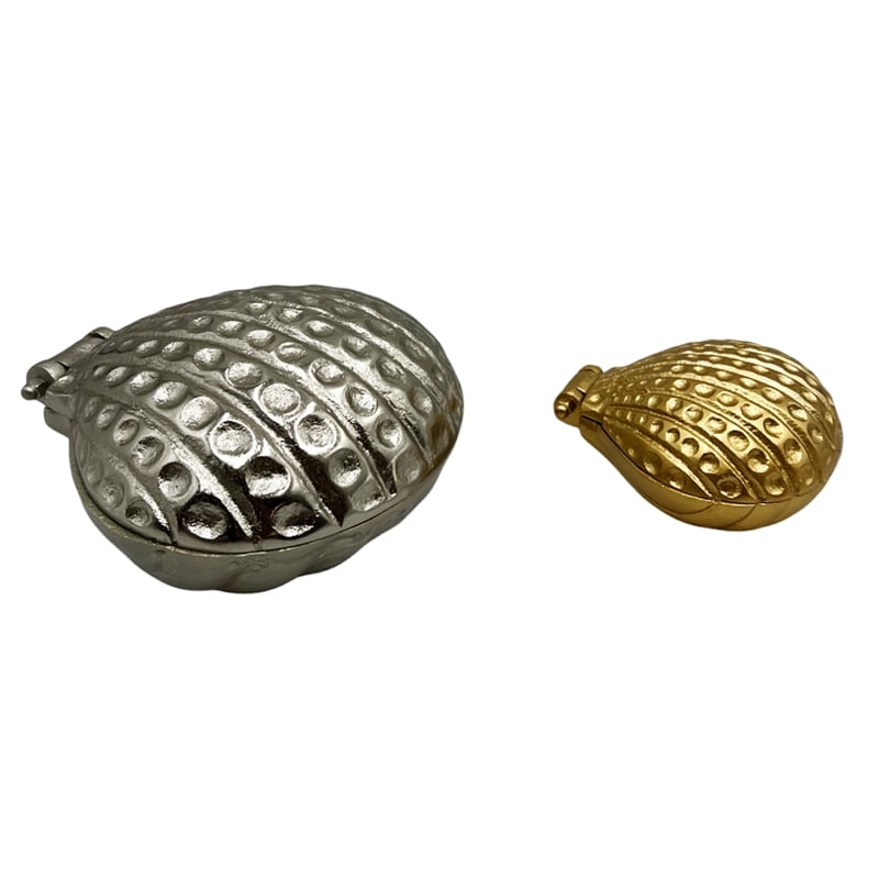 Bergamo Art Decorative Handmade Aluminum Shell Shape Bowl Set of 2