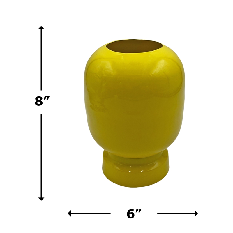 Bergamo Art 8 Inch Tall Decorative Handmade Iron Modern Round Flower Vase