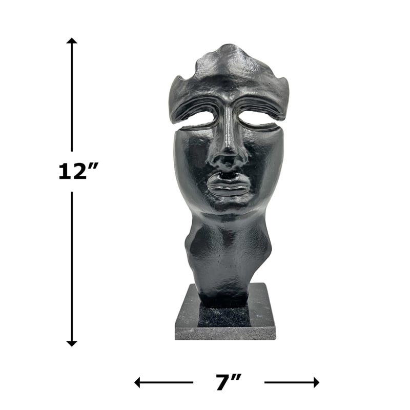 Bergamo Art Decorative Handmade Aluminum 12 inch Abstract Face Sculpture