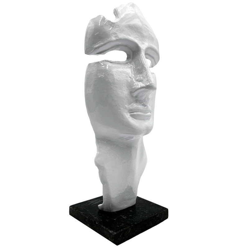 Bergamo Art Decorative Handmade Aluminum 12 inch Abstract Face Sculpture