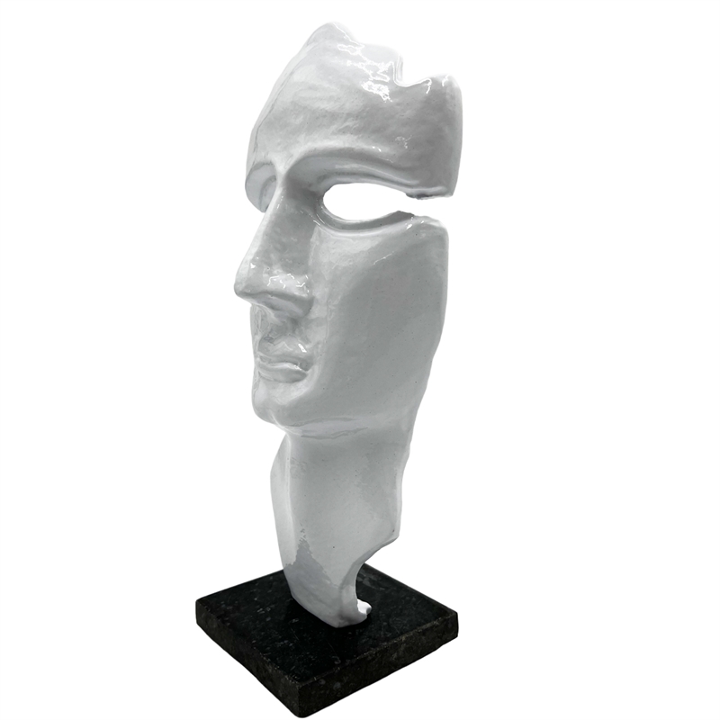Bergamo Art Decorative Handmade Aluminum 12 inch Abstract Face Sculpture