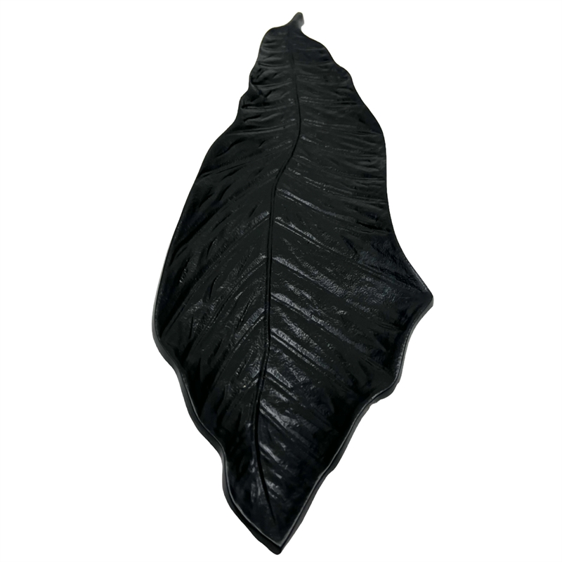 Bergamo Art 21 Inch Wide Decorative Handmade Aluminum Modern Leaf Tray