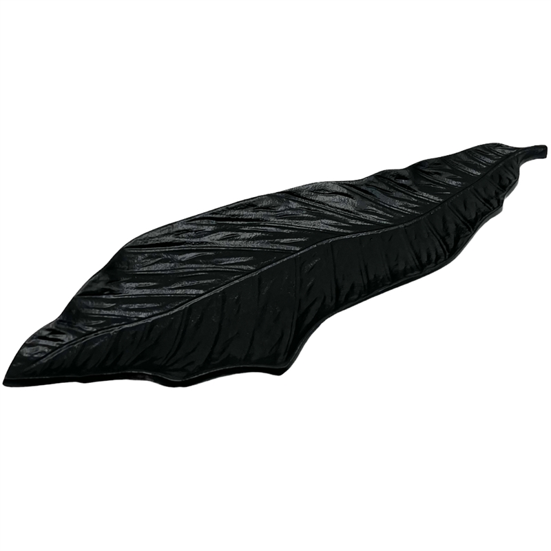 Bergamo Art 21 Inch Wide Decorative Handmade Aluminum Modern Leaf Tray