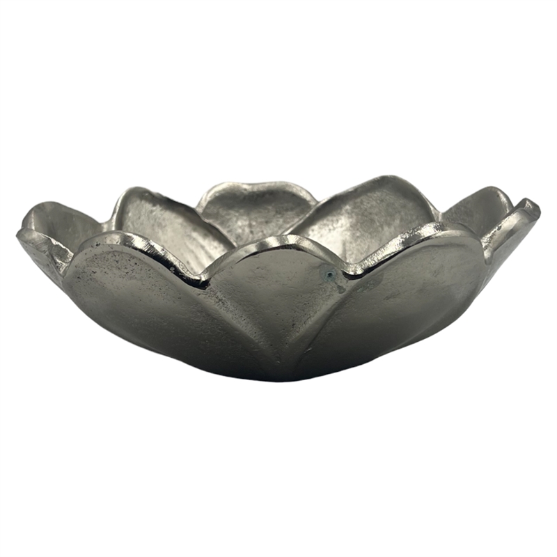 Bergamo Art 11 Inch Wide Decorative Handmade Aluminum Modern Lotus Flower Bowl